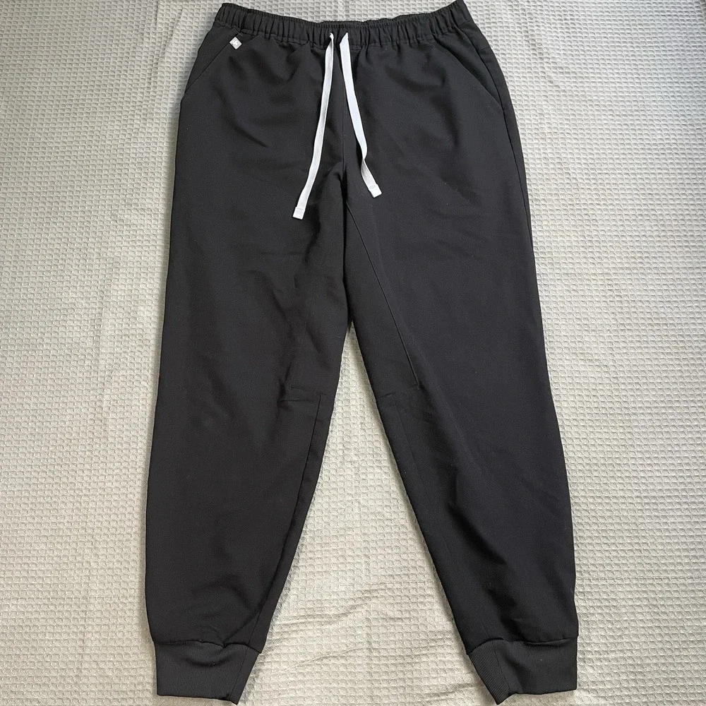 Figs Tansen Jogger Scrub Pants Medium Short M/S Mens Black Stretch